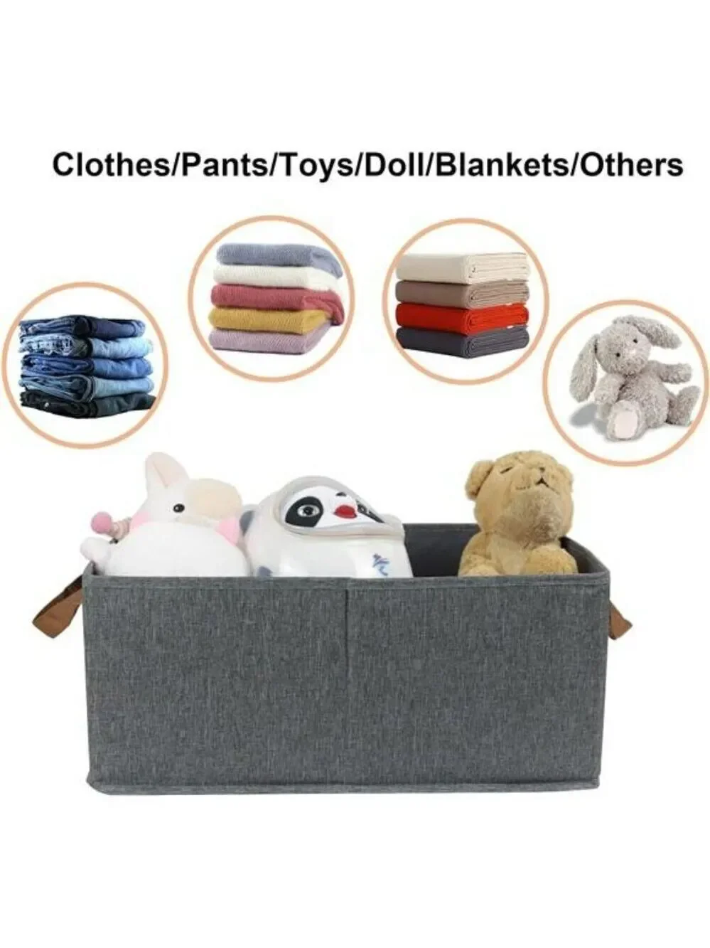 Set of 3 Foldable Fabric Storage Bins Closet Organizer Boxes for Shelves
